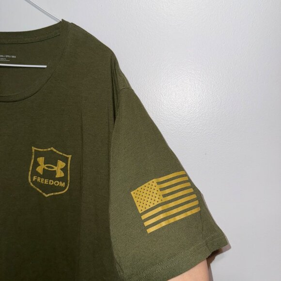 Under Armour Freedom Snake Graphic Military Green Short Sleeve Tee 3XL - Picture 3 of 6
